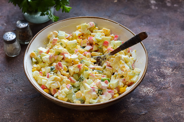 крабовый салат без риса пошаговый рецепт с фото 7